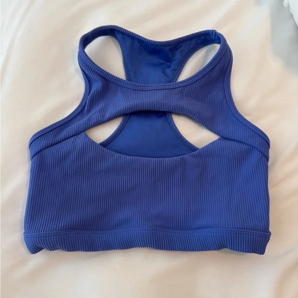 Cara Loren Active Ribbed Peekaboo Electric Blue Bra Small - Picture 3 of 6